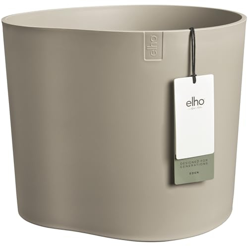 elho Eden 35cm Blumentopf - Sanftes Taupe | L 32.6 x B 36.4 x H 32 cm | für den Innen- und Außenbereich | 100% recyceltes Plastik