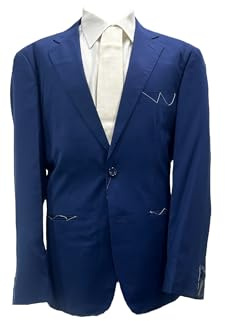 Generico Abito Uomo Sartoriale Made in Italy, Regular Fit, Fresco Lana Tasmania 150s Extrafine, Blu, 46-60 (IT, Numero, 58, Regular, 6, Bluette)