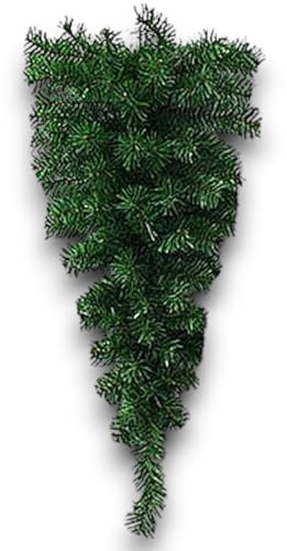 Ghirlanda natalizia verde a goccia per porta, 70 cm, con 80 rami di pino, Fuoriporta verticale cornicione decorazione natalizia per porte e finestre, festone dietroporta