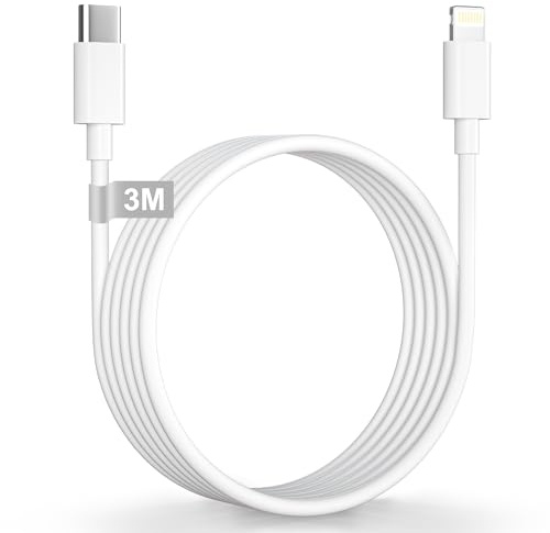 USB C Lightning Kabel 3M [MFi Zertifiziert],USB C Kabel 3M Schnellladekabel | Lang iPhone Ladekabel Handy Ladekabel Lightning für Apple iPhone 14/13/12/11/X/XS/XR/8/7/6/SE, iPad Pro/Air/Mini, AirPods