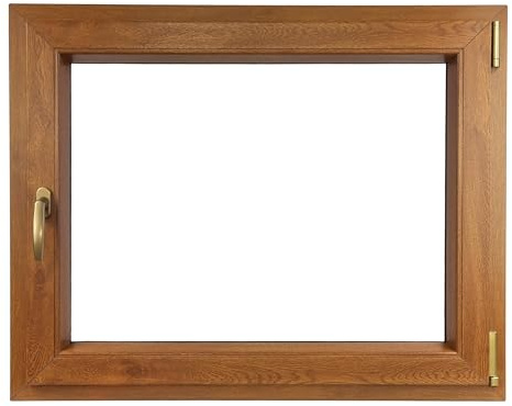 ALUCON Fenster 1000x800 mm – Fenster 100x80 cm – Kunststofffenster Innen Goldene Eiche/Außen Goldene Eiche – Flügelfenster DIN Rechts