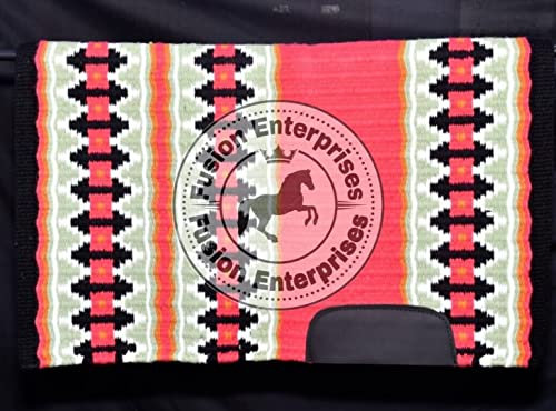 EQUIEMPRESS Sattelunterlage Western Show/Westernsatteldecke aus Neuseelandwolle, Top Wool Pad Sensor Flex (Anpassung möglich) A-919 (34 x 33)