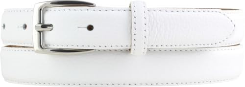 BELTINGER Italienischer Ledergürtel, 25 mm breit, Damen, Chinogürtel, Hosengürtel, strukturiertes Leder, Schließe Silber
