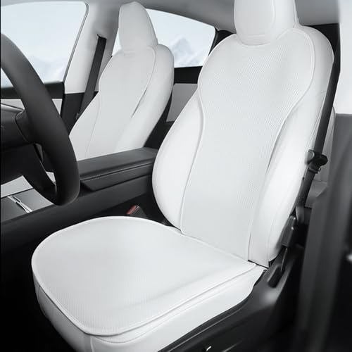 Ywooon Cubierta de Asiento de Automóvil para Tesla Model Y 2025 2026 Juniper Balta Suave y Sin Deslizamiento-Cojín de Asiento de Confort para Accesorios Interiores de Conducción Whiteice, 7 PCS