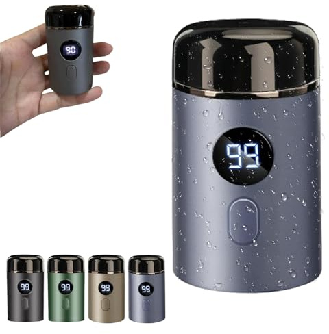 Easy Trim Rasierer, Mini Rasoir Electrique Homme, Rasoir électrique Portable, Mini Rasoir pour Zones Intimes, Rasoir de Voyage Lavable, USB, Humide et sec (Bleu)