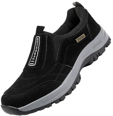 Zapatos de caminar ortopédicos con amortiguación de aire para hombre, cómodos, impermeables, con soporte de arco, antideslizantes, para senderismo, para trabajo, zapatillas deportivas de seguridad