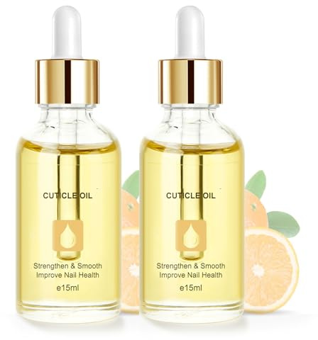 Nail Cuticle Oil, Nagelöl für Nagelhaut und Stärkere Nägel, Nagelpflegeöl Pflege für Hände und Füße, Nagelhautöl mit Pipette, Nail & Cuticle Oil, Nagelstärkungsöl (Orange, 30ml)