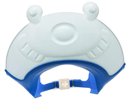 Babybadehaube für Kinder, Verstellbar, Elastisch | Blau, Schützt Gesicht und Ohren, Kunststoff, Haarwaschhaube für Kleinkinder, Passend für Babys