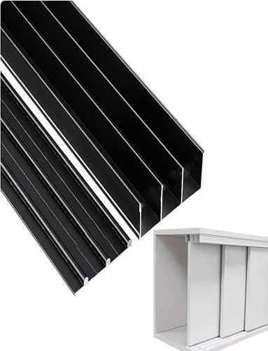 Sliding Closet Door Track Kit, 3-Track Sliding for Wardrobe, Cabinet, Room Divider, Wooden Panel Sliding Doors, No Groove Aluminum Door Track(220cm/87in)