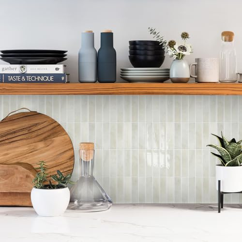 Alwayspon 7.9x10inch/20×25cm×10Pcs White Marble Style 3D Vinyl Splashback Tiles, Self-Adhesive Peel and Stick Wall Tile Stickers Stick on Subway Tiles for Kitchen Bathroom Decor