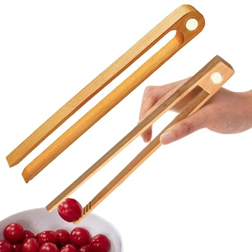 Teksome Pinces De Cuisine - Pinces de Grillade Aimants pour Sachets,2 Pièces Ustensiles de Cuisine en Bois pour Maison Jardin Barbecue Camping Cuisson Grill Fête Poisson Pâtes Pain Thé Salade