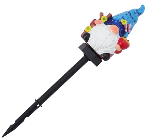 Veemoon Lampe Solaire Nain Résine pour Jardin Éclairage Décoratif Extérieur Étanche avec Piquet pour Pelouse Statue Lumineuse Solaire pour Terrasse et Cour