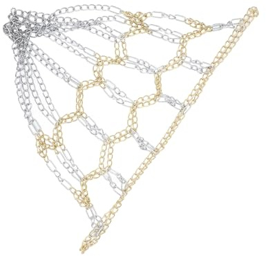 HUIOP Rete da Basket in Ferro Dal Design Argento e Oro, Adatta per la Maggior Parte dei Basket Standard per Interni Ed Esterni con Maglie di Catena Non Sporgenti, Resistente Alla