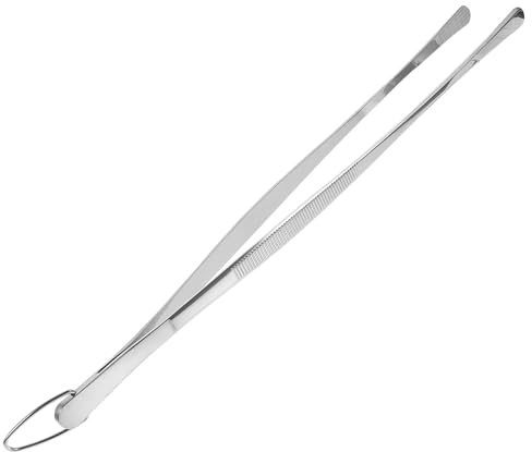 JECOMPRIS Pinzette da Chef in Acciaio Resistenti 12 Pollici con Gancio Pinze Lunghe per Alimenti Barbecue e Cucina Utensili da Cucina Ergonomici per Servire e Girare Cibo