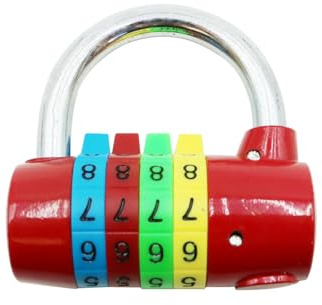 Ubric Candado de combinación de 4 dígitos, candado grande de señal, cerradura de contraseña, para gimnasio, escuela, caja de viaje, maleta de viaje