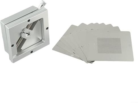 90 mm per Reballing Fixture con 10 stencil per stazioni di rilavorazione PCB che richiedono un allineamento accurato della griglia a sfera e posizionamento (maschera + 10 stencil)