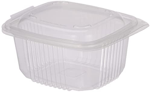 GUILLIN - ONDIPACK OK500 SACHET DE 50 Boite 500cc Micro-Ondable A Couvercle Charniere, Polypropylène, Transparent, 14,2 x 12,3 x 6,9 cm, Translucide