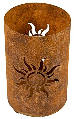 Edelrost Windlicht Sonne 24 cm hoch