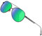 ATTCL Herren Vintage Fliegerbrille Polarisierte Sonnenbrille Pilotenbrille UV400 Schutz (Schwarz/Grün verspiegelt)