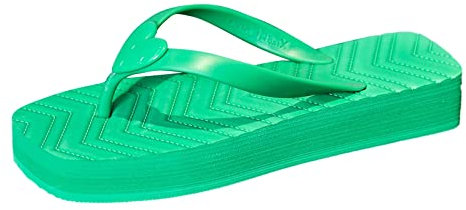 Bequeme Plateau Flip Flops Damen Leichte Sommer Slipper Quadratisch Weichem Zehentrenner