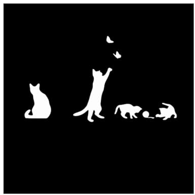 PacuM Süße Katze Auto Aufkleber und Abziehbilder für Autos Fenster Haustier Aufkleber Dekoration (Farbe: Weiß, Größe: 12 cm x 21 cm)