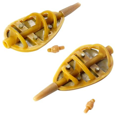 PRO FILSTAR Inline Method Feeder Oval Set 2 x 40g Futterspender - Drop Shape Futterkorb - Anti Tangle Sleeve & Quick Release - Karpfen Montage - Grundangeln - Karpfen Angeln Zubehör – Karpfenangeln