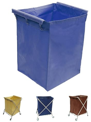 Laundry Cart Replacement Oxford Cloth Bag - Waterproof Liner Bag for Commercial Trolley Basket Storage - Removable and Foldable Design