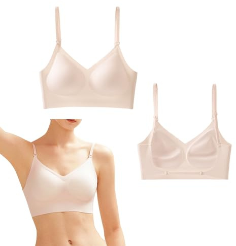 GWAWG Soutien Gorge Dos Nu Invisible Soutien Gorge Push Up pour Femme Deep V Soutien Gorge sans Armature Brassiere Dos Bas en (FR/ES, Alpha/Lettres, Taille Unique, Taille Normale, Taille Normale, M)