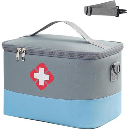SHUOHONG Porta Medicine da Viaggio, Kit Pronto Soccorso da Viaggio con Tracolla, Portatile Cassetta Pronto Soccorso, Impermeabile Borsa Pronto Soccorso Vuota, per Casa, Ufficio, Esterno
