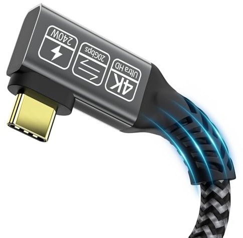 CAKOBLE Cavo USB Type-C, 240W USB 3.2 Gen2 20 Gbps Tipo C Ricarica Rapida,5K@60Hz Cavo USBC Video Compatibilità Thunderbolt 4/3 Per iPhone 15 (1 metro)