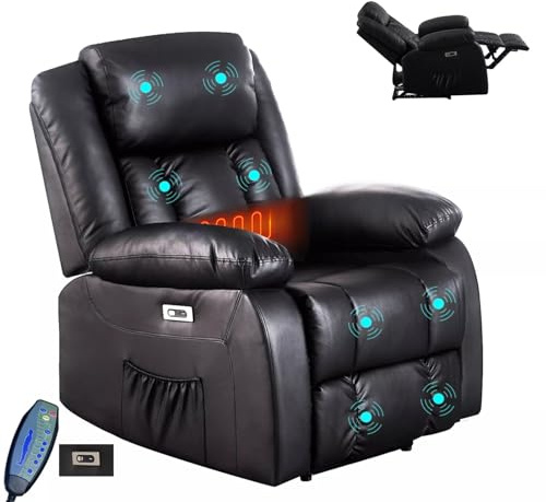 Recliner Armchair with Massage & Heat Electric 2 + 1 Sofa Armchair Set