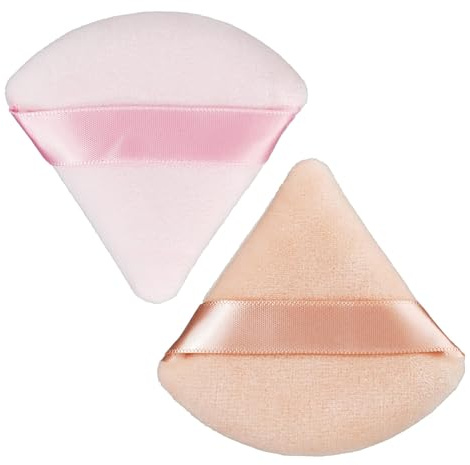 Dreieckige Puderquaste Set,4 Pcs Dreieck Makeup Puderquaste Kosmetik Puder Puff Waschbar Wiederverwendbar Puderquaste Nass Trocken Make up Werkzeug für Loses Puder oder Foundation Rouge