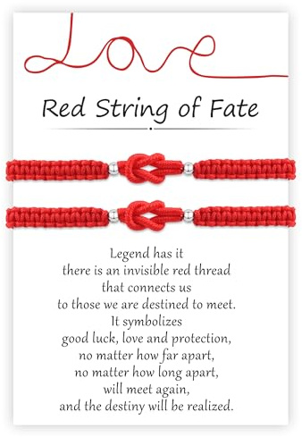 YELUWA 2 Pcs Kabbalah Knots Red String Bracelet for Women Protection