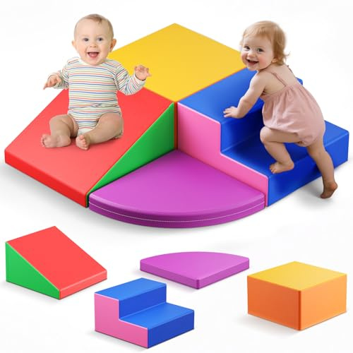 Lischwert Blocchi da costruzione in schiuma, mattoncini morbidi per arrampicata, grandi capacità motorie, giocattolo Montessori, divertimento indoor, Baby Soft Playset
