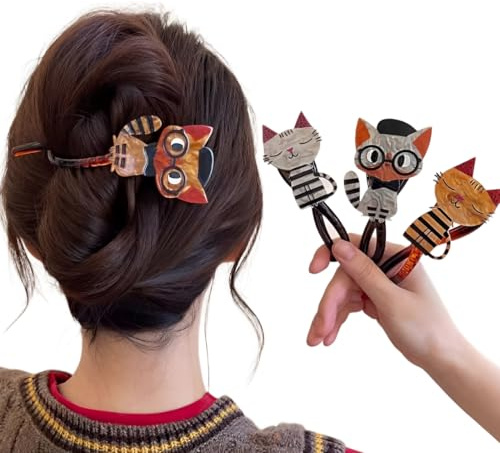 KEWUF Pince à Cheveux Plate, 4 PcsPince Cheveux Plate, pinces à cheveux françaises pour femme, Léger & Anti-Dérapant, Hair Clip pour Cheveux Épais & Fins, Élégantes Hair Clip
