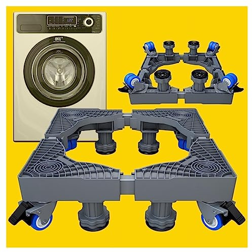 JYHHGDS Washer Dryer Pedestals Universal Bearing 360 Kg Washing Machine Base with Wheels Non-Slip Stand for Washing Machine Dryer,8Legs-4Wheels