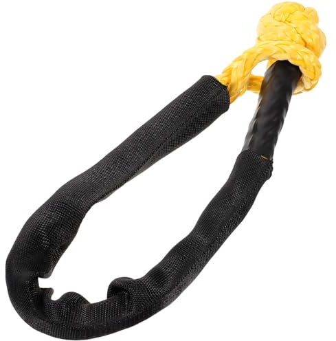 MUSISALY 9mm x 55cm Synthetic Winch Cable Towing Recovery Strap Flexible Soft Shackle for Car Off-road Outdoor Towing and Rescue Random Color