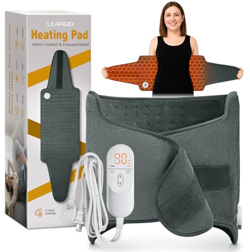 Heating Pad for Back, Electric Heating Pad for Period Cramps, Wrap Around Heated Pad for Waist Stomach Neck Shoulders with Belt, Anniversary & Birthday Gifts for Women Men Mom Dad Wife Husband