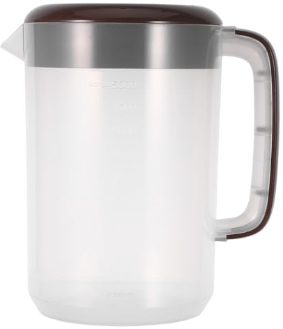 Alipis Jarra de plástico con tapa, garrafa de agua con asa y medidor, para nevera, bebidas frías o calientes, té helado, leche, zumo, 5 l