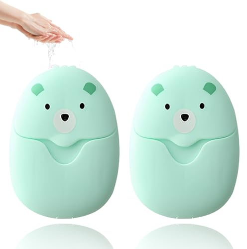 LEPZUR Fogli Di Sapone Portatile Sapone 2 Scatole 100 Fogli Mini Saponetta Portatile Fogli Carta Monouso Per Saponein Viaggio Sapone Di Carta Portatili Sapone In Fogli Da Viaggio Verde