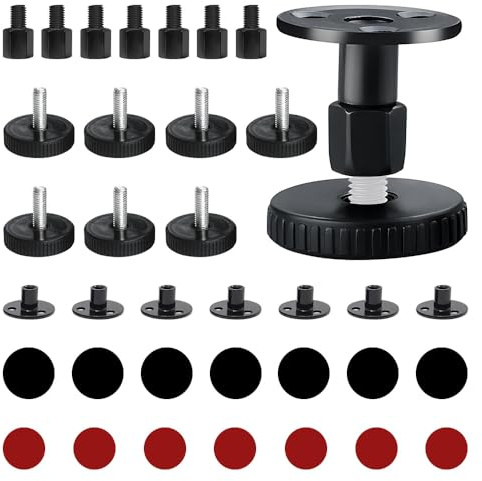 FEIHS 8 Pies Niveladores Resistentes a los Arañazos,para mesas de Comedor | PP+acero al carbono,color negro,instalación sin taladrar,duradero,diseño ajustable,para proteger la base de la lavadora