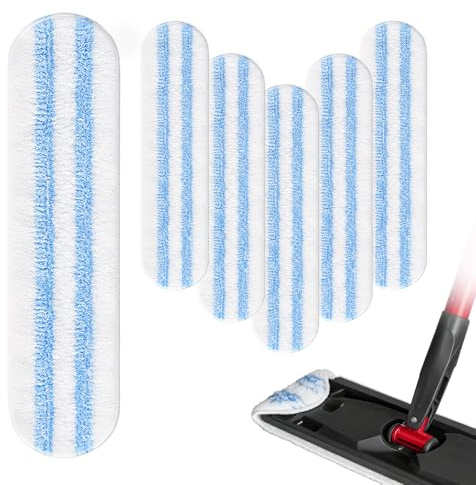 Quelcc 6 Pezzi Ricambio per Vileda H2PrO, Panni in Microfibra per Mocio, Facile Fissaggio senza Attrezzi, Lavabile e Riutilizzabile, per Pavimenti Duri