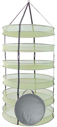 HORTIPOTS Herb Drying Rack Collapsible 2.5 ft Hanging Dry Net Rack for Hydroponic Herb Pot Vegetable Fruit Flower or Clothes Laundry