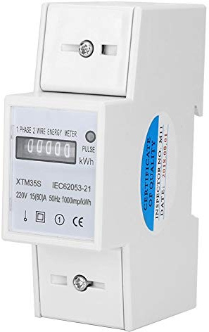 Stromzähler Digital Hutschiene 1 Phase 2 Draht 220 V 15 (60) A KWH Meter für DIN Schienen Elektronenzähler (KWh) mit LED Anzeige