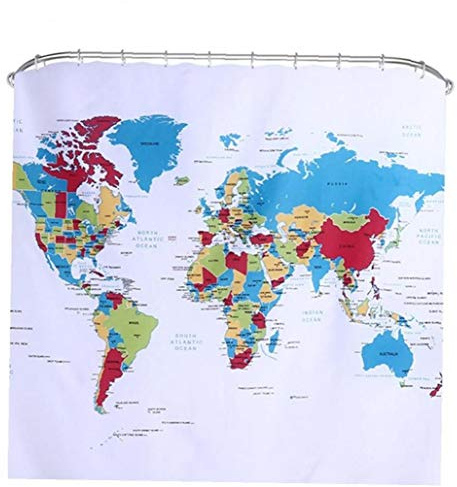 Hotaden Mappa del Mondo Schema Tende da Doccia Bagno Cortina Impermeabile Cortina di Doccia Facendo Il Bagno per Il Bagno