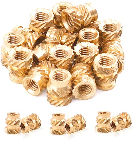 Mardatt 60Pcs M2x4x3.5 Brass Threaded Inserts for Plastic Brass Inserts 3D Printing Knurled Nut Brass Embedment Nut Heat Set Insert for 3D Printing Plastic