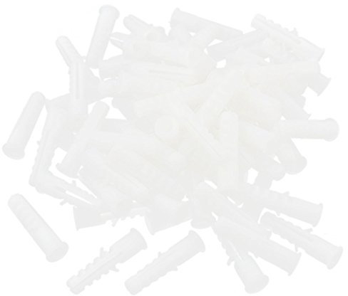 Ruilogod 500 pcs en plastique 7,5 mm de panneaux de particules de panneaux de particules d'expansion Boulon à ongles blanc 10mm x 40mm
