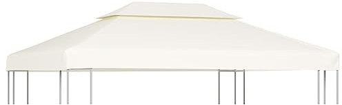 Higsose Telo di Ricambio per Gazebo 310g/m² Bianco Crema 3x4m Telo Ricambio Gazebo Telo per Gazebo Ricambio Copertura Gazebo Telo Tetto Gazebo Telo Gazebo Impermeabile Telo Copertura Gazebo