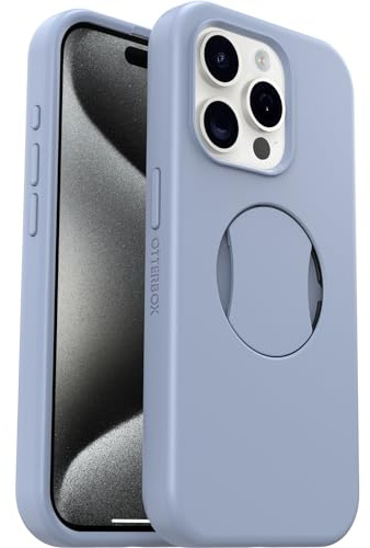 OtterBox OtterGrip Symmetry Hülle für iPhone 15 Pro für MagSafe, Sturzsichere, schützende Hülle mit eingebautem Griff, 3X getestet nach Militärstandard, Blau