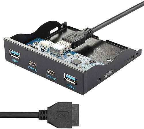 xiwai Hub USB 3.0 USB-C 4 ports avant vers carte mère câble de raccordement 20 broches pour baie de disquette 3,5